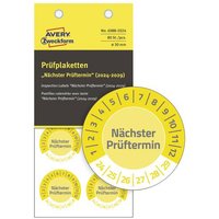 Avery-Zweckform 6988-2024 Prüfplakette  Nächster Prüftermin  2024-2029 Gelb (Ø) 30mm 30mm 80St. von Avery-Zweckform