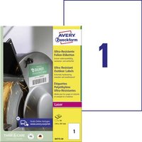 Avery-Zweckform B4775-50 Universal-Etiketten 210 x 297mm Polyethylenfolie Weiß 50 St. Permanent haf von Avery-Zweckform