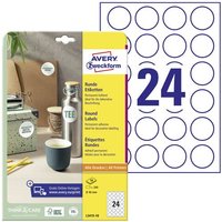 Avery-Zweckform L3415-10 Universal-Etiketten Ø 40mm Papier Weiß 240 St. Permanent haftend Laserdru von Avery-Zweckform