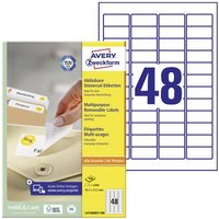 Avery-Zweckform L4736REV-100 Universal-Etiketten 45.7 x 21.2mm Papier Weiß 4800 St. Wiederablösbar von Avery-Zweckform