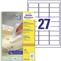 Avery-Zweckform L4737REV-100 Universal-Etiketten 63.5 x 29.6mm Papier Weiß 2700 St. Wiederablösbar Avery-Zweckform L4737REV-100 Universal-Etiketten 63.5 x 29.6mm Papier Weiß 2700 St. Wiederablösbar von Avery-Zweckform