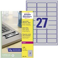 Avery-Zweckform L6011-100 Typenschild-Etiketten 63.5 x 29.6mm Polyester-Folie Silber 2700 St. Perman Avery-Zweckform L6011-100 Typenschild-Etiketten 63.5 x 29.6mm Polyester-Folie Silber 2700 St. Perman von Avery-Zweckform