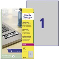 Avery-Zweckform L6013-20 Typenschild-Etiketten 210 x 297mm Polyester-Folie Silber 20 St. Permanent h von Avery-Zweckform