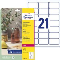 Avery-Zweckform L7782-25 Folien-Etiketten 63.5 x 38.1mm Polyester-Folie Transparent 525 St. Permanen Avery-Zweckform L7782-25 Folien-Etiketten 63.5 x 38.1mm Polyester-Folie Transparent 525 St. Permanen von Avery-Zweckform