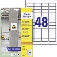 Avery-Zweckform L7873-20 Kraftkleber-Etiketten 45.7 x 21.2mm Papier Weiß 960 St. Permanent haftend, von Avery-Zweckform