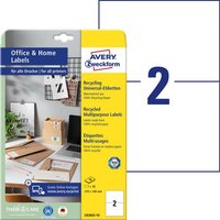 Avery-Zweckform LR3655-10 Universal-Etiketten 210 x 148mm Recycling-Papier Weiß 20 St. Permanent ha von Avery-Zweckform