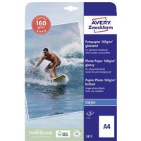 Avery-Zweckform Photo Paper glossy 2415 Fotopapier DIN A4 160 g/m² 40 Blatt Glänzend von Avery-Zweckform