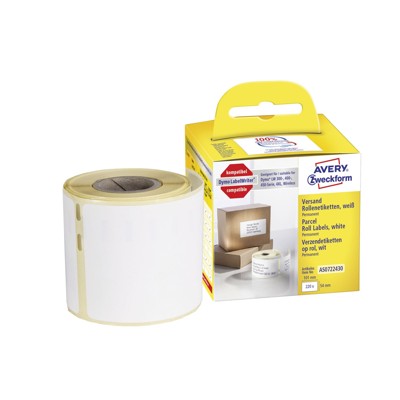 Zweckform AS0722430 Rollen-Etiketten, Paketaufkleber, 54 x 101 mm, 1 Rolle/220 Etiketten, weiß von Avery Zweckform