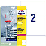 Avery L8012-10 Antimikrobielle Etiketten DIN A4 Transparent 210 x 148 mm 10 Blatt à 2 Etiketten von Avery