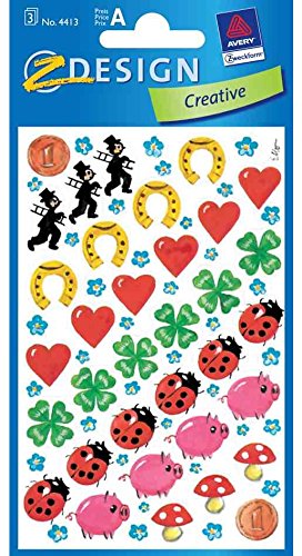 Avery Zweckform ZDesign 4413, Deko Sticker Glücksbringer 3 Boge von Avery