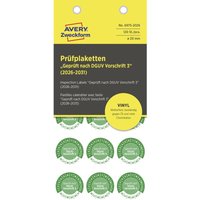 Zweckform 6975-2026 Prüfplakette Geprüft nach dguv Vorschrift 3 Grün Folie selbstklebend (ø) - Avery von Avery