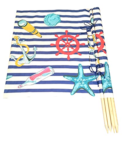 Aves-24 Windschutz 5m für Strand Garten See Meer SICHTSCHUTZ Wind Zaun Schutz Blickschutz Camping (23. Maritime) von Aves-24