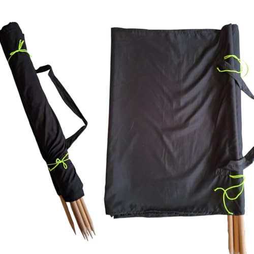 Aves-24 Windschutz 8m x 80cm für Strand Garten See Meer SICHTSCHUTZ Wind Zaun Schutz Blickschutz Camping (Einfarbig - Schwarz) von Aves-24
