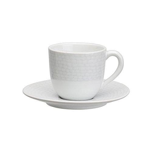 Avet Spain Tassen für Kaffee-Set mit Teller, Steingut 6.8x6.82x6 cm weiß von Avet Spain