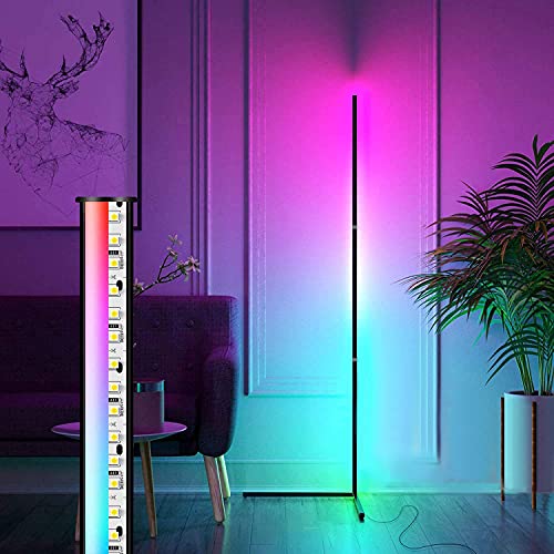 AveyLum LED Stehlampe RGB Dimmbar mit Fernbedienung, Wohnzimmer Lampe, Mehrfarbig Farbwechsel Moderne Stehleuchten, Dimmbare Stehlampe mit Fernbedienung, 18W Umgebungslicht Stehleuchten von AveyLum