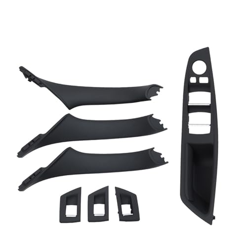 Auto Innen Türgriff Für F10 F11 F18 520 523 525 528 530 RHD Rechts Fahrer Innentür Fenster Schalter Panel Pull Griff 7PCS Set(Model A Black) von Avfpra