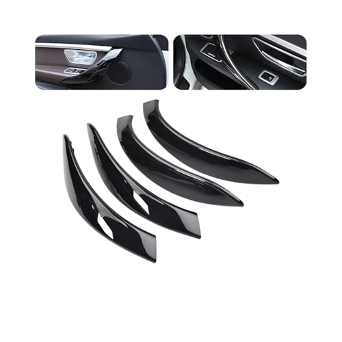 Avfpra Auto Innen Türgriff 4piece Für 3 Serie F30 F80 F31 F32 F33 F34 F35 F36 2013-18 Innen Tür Pull Griff Panel Mit Abdeckung Trim Auto Asseccories(Bright Black Cover) von Avfpra