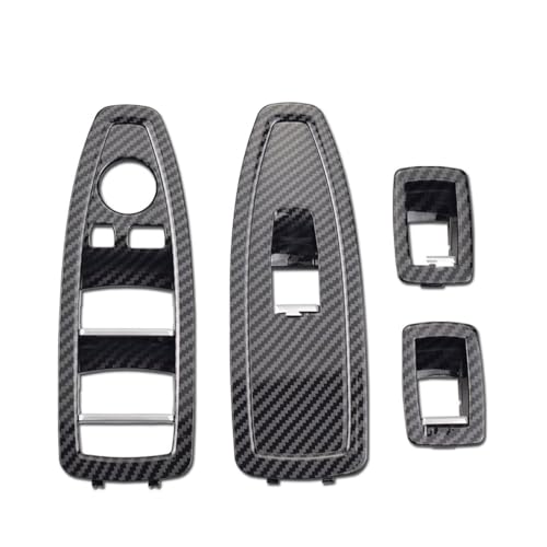 Avfpra Auto Innen Türgriff Für 1 3 4 Serie F20 F30 F31 F34 F35 F36 318 320 328 330 335 Auto Innen Tür Fenster Hebe Schalter Panel Abdeckung Ersatz(Carbon 4piece Set) von Avfpra