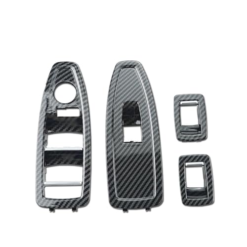 Avfpra Auto Innen Türgriff Für 1 3 4 Serie F20 F30 F31 F34 F35 F36 Schwarz Beige Carbon LHD RHD Auto Innen Tür Fenster Schalter Panel Abdeckung Ersatz Innentürgriffe(B-Carbon 4pieceSet) von Avfpra