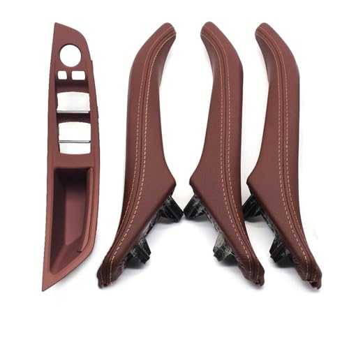 Avfpra Auto Innen Türgriff Für 5 Series F10 F11 520d 523i 525i 528i 530i 535i 540i LHD Innen Auto Türgriff Mit Leder Abdeckung Montage 4 Set(Model A Redbrown) von Avfpra
