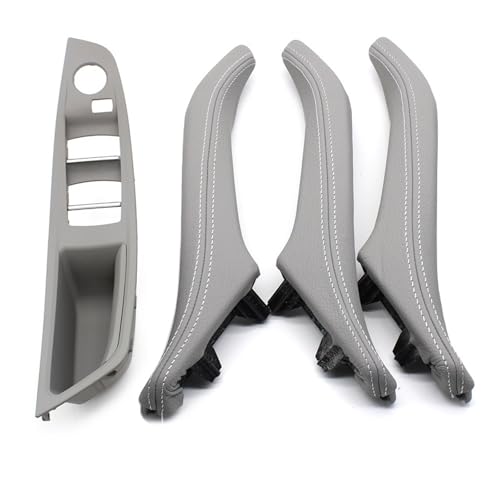 Avfpra Auto Innen Türgriff Für 5 Series F10 F11 520d 523i 525i 528i 530i 535i 540i LHD Innen Auto Türgriff Mit Leder Abdeckung Montage 4 Set(Model B Gray) von Avfpra