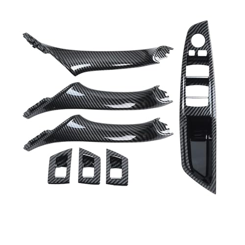 Avfpra Auto Innen Türgriff Für 5 Series F10 F11 520i 523i 525i 528i 530i RHD Rechts Fahrer Auto Innentür Griff Armlehne Panel Pull Trim Abdeckung Set(RHD Carbonfiber Set) von Avfpra