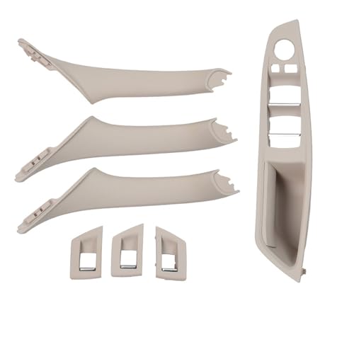 Avfpra Auto Innen Türgriff Für 5 Series F10 F11 520i 523i 525i 528i 530i RHD Rechts Fahrer Auto Innentür Griff Armlehne Panel Pull Trim Abdeckung Set(RHD Oyster Set) von Avfpra