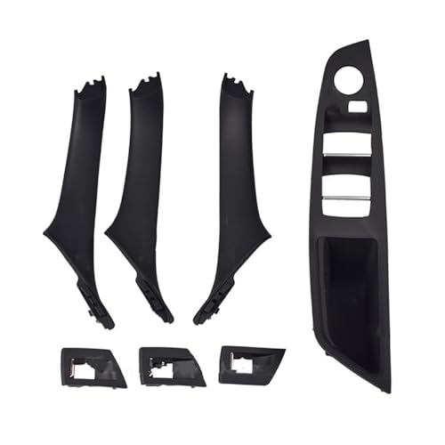 Avfpra Auto Innen Türgriff Für 5 Series F10 F11 Auto Rechtslenker RHD Innentürgriff-Panel-Abdeckung Beige Schwarz Rot-Braun Beige Weiß Innentürgriffe(Black-7piece) von Avfpra