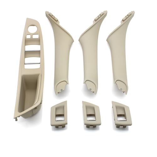 Avfpra Auto Innen Türgriff Für 5 Series F10 F11 F18 520i 523i 525i 528i 535i Auto Innen Kunststoff Tür Armlehne Fenster Schalter Panel Pull Griff 7 Stücke Set Innentürgriffe(LHD Oyster 7piece) von Avfpra