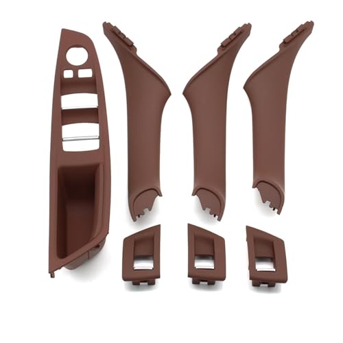 Avfpra Auto Innen Türgriff Für 5 Series F10 F11 F18 520i 523i 525i 528i 535i Auto Innen Kunststoff Tür Armlehne Fenster Schalter Panel Pull Griff 7 Stücke Set Innentürgriffe(LHD Red Brown 7piece) von Avfpra