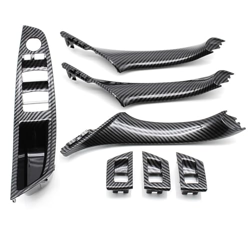 Avfpra Auto Innen Türgriff Für 5 Series F10 F18 523 525 528 9 Farben Left Drive LHD Beige Schwarz Carbon Faser Auto Innen Türgriff Pull 7piece Set(Model A Carbonfiber) von Avfpra