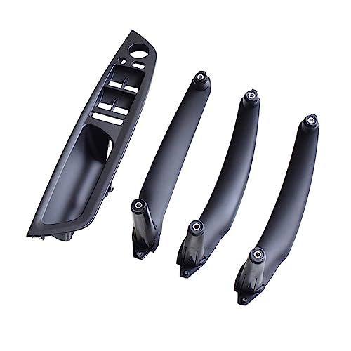 Avfpra Auto Innen Türgriff Für E70 E71 X5 X6 Beige Schwarz Armlehne Auto Vorne Fahrersitz LHD RHD Innen Tür Griff Innere Panel Pull Trim Abdeckung Innentürgriffe(LHD Black 4piece) von Avfpra