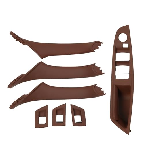 Avfpra Auto Innen Türgriff Für F10 F11 F18 520 523 525 528 530 RHD Rechts Fahrer Innentür Fenster Schalter Panel Pull Griff 7PCS Set(Model B Brown) von Avfpra