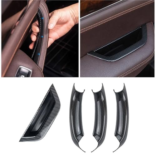 Avfpra Auto Innen Türgriff Für X3 X4 F25 F26 2010 2011 2012 2013 2014 2015 2016 Auto-Innentürgriffverkleidung Pull-Abdeckung LHD Schwarz/Beige(Carbon 4pc) von Avfpra