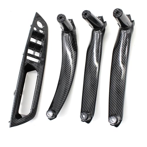 Avfpra Auto Innen Türgriff Für X5 X6 E70 E71 E72 2007-2013 4piece Kit LHD RHD Innere Fahrer Tür Fenster Schalter Armlehne Abdeckung Pull Griff Ersatz Innentürgriffe(Carbon LHD 4piece) von Avfpra