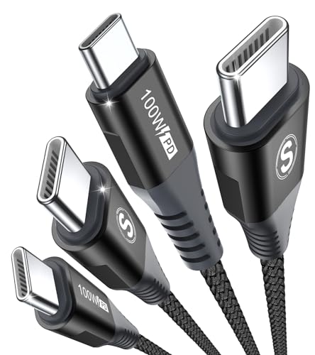[2Stück 1m] USB C auf USB C Kabel 100W,USB Typ C PD Ladekabel Schnellladekabel for i Phone16/15 Pro/Pro Ma,Samsung Flip/Fold 3/4/5,S24/23/22/21/20/10/9/8 A14/13/12 A34/A33 A54/53/52s/51/50 A21s von AviBrex