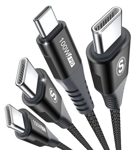 [2Stück 2m] USB C auf USB C Kabel 100W,USB Typ C PD Ladekabel Schnellladekabel for Samsung Flip/Fold 3/4/5,S24/23/22/21/20/10/9/8 A14/13/12 A34/A33 A54/53/52s/51/50 A21s,for i Phone15/15 Pro/Pro Max von AviBrex