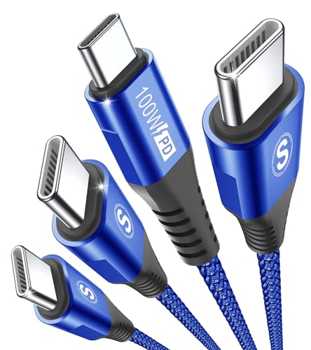 [2Stück 2m] USB C auf USB C Kabel 100W,USB Typ C PD Ladekabel Schnellladekabel for i Phone16/15 Pro/Pro Ma,Samsung Flip/Fold 3/4/5,S24/23/22/21/20/10/9/8 A14/13/12 A34/A33 A54/53/52s/51/50 A21s von AviBrex