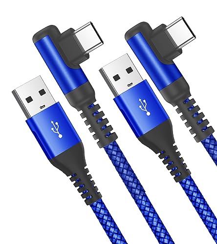 AviBrex USB C Kabel 3.1A Schnellladung [2Stück 2M], Ladekabel USB C Winkel Type C Kabel Nylon für i Phone 15 16 Pro Max,Samsung Galaxy S25 S24 S23 S22,S21,S20 S10 S9,S8,Note20,M31 M30s,A71 A52 A51 von AviBrex
