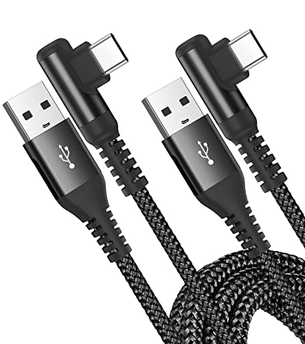 USB C Kabel 3.1A [2Stück 1M] Schnellladung,90 Grad Winkel USB C Kabel Nylon USB C Ladekabel für Samsung Galaxy S23 S22 S21 S20 S10 S9 S8 Plus/Ultra/FE,A71 A53 A52 A51 A50 A20e, Note 20/10/9,M31/M20 von AviBrex