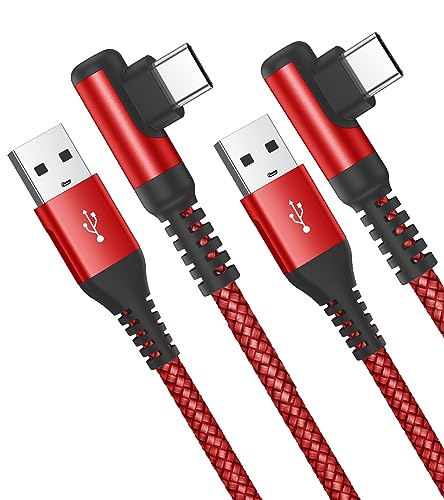 USB C Kabel 3.1A[2Stück 2M] Schnellladung,90 Grad Winkel Ladekabel i Phone 15 Pro Max Plus Type C Kabel für Samsung Galaxy S23 S22 S21 S20 S10 Plus/Ultra/FE,Note20,A72 A71 A52 A51 A50,M31 M30s,Mi9/8 von AviBrex