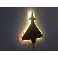 Eurofighter Typhoon - Jet Fighter Plane Led Mdf Mural Lighting Decoration Night Light Deco Usb-C Eurofighter Typhoon - Jet Fighter Plane Led Mdf Mural Lighting Decoration Night Light Deco Usb-C von AviationDecoration