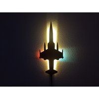 F104 Starfighter - Jet Fighter Plane Led Mdf Mural Lighting Decoration Night Light Deco Usb-C von AviationDecoration