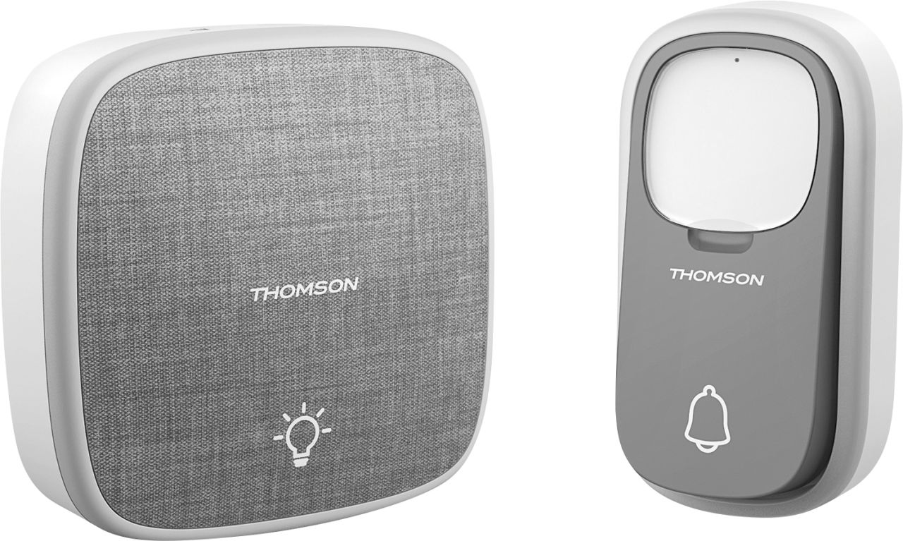 Thomson Funk-Türklingel drahtlose Klingeltaste ohne Batterie grau von Weitere