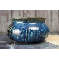 Blauer Keramik Pflanztopf/Vase Schale Teller von AvieMoonCreations