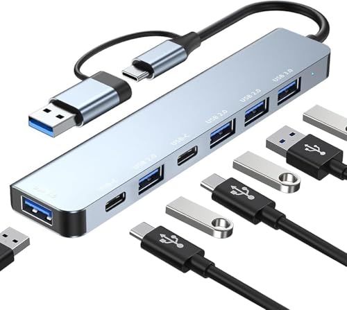 USB C Hub 3.0, 7 in 2 USB Hub 3.0 Multiport Adapter mit 2-Ports USB C USB C Hub 3.0, 7 in 2 USB Hub 3.0 Multiport Adapter mit 2-Ports USB C von Avigers