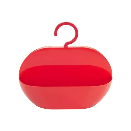 Avilia Aufbewahrungskorb für die Dusche – Aufbewahrungskorb mit Haken, aus Kunststoff, 26 x 9 x 23 cm, Rot von Avilia