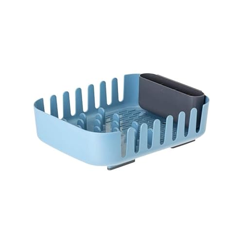 Avilia Blaues Abtropfgestell für Geschirr und Besteck – Modulares Design mit integriertem Drainagesystem für schnelles Trocknen und praktisch – aus strapazierfähigem und pflegeleichtem Kunststoff von Avilia