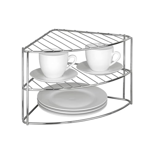 Avilia Eckregal für Teller und Tassen - Küchenecke aus Metall, 35 x 25 x 21 cm, verchromt von Avilia