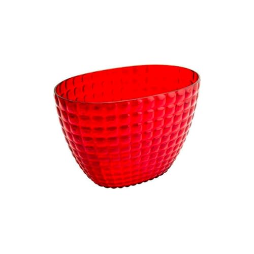 Avilia Eleganter Kühler für 2 Flaschen Blasen oder Weißwein – ovales Design mit gewelltem Rand für unvergessliche Feiern und raffinierte Abendessen, Glas, Rot, Nd von Avilia